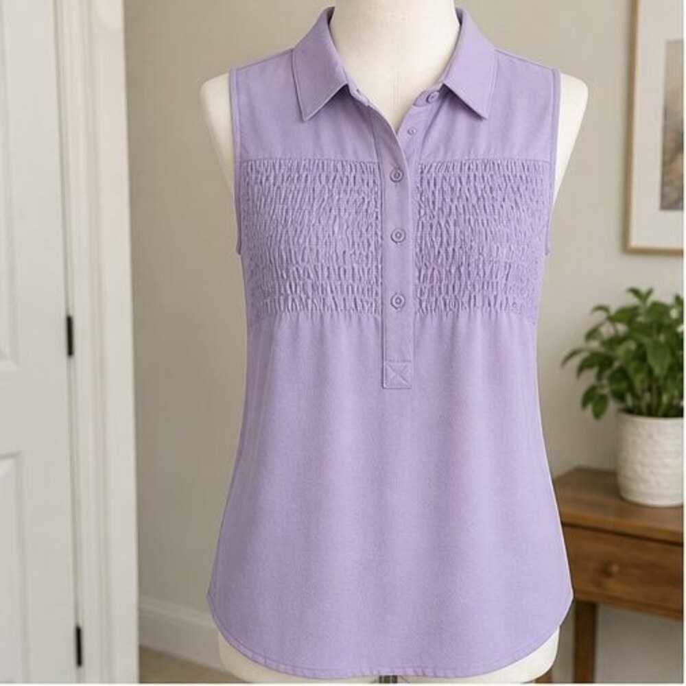 Lilac Smocked Top